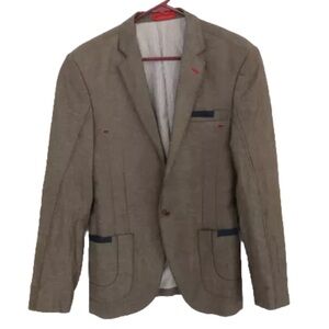 Young Republic Men Suit Blazer Jacket Size M 52 Beige Brown Sport Formal Party
